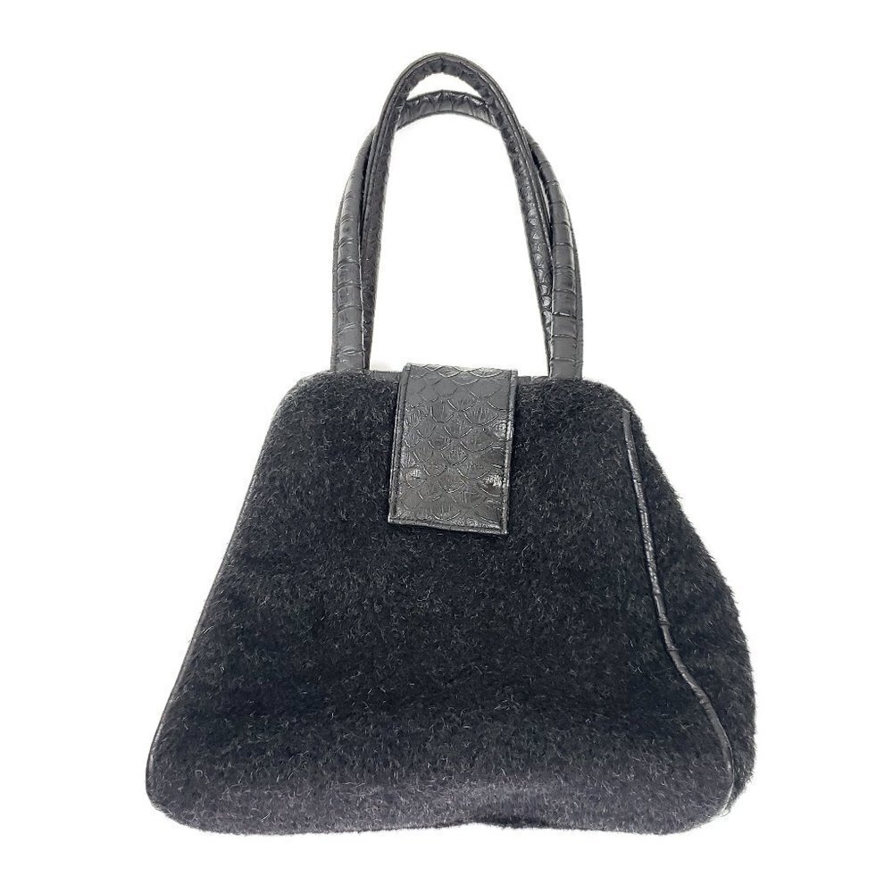 Bosom buddy bags fabric/ leather charcoal bowler / shoulder bag